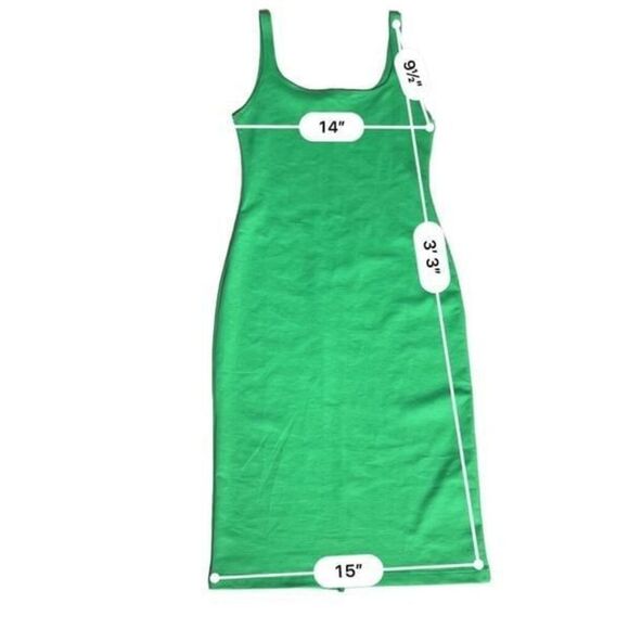 ZARA MIDI BODYCON GREEN PENCIL DRESS M - Picture 6 of 7